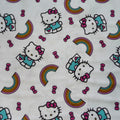 Hello Kitty Fabric by the Yard – Rainbows & Bows Toss on White | Springs Creative