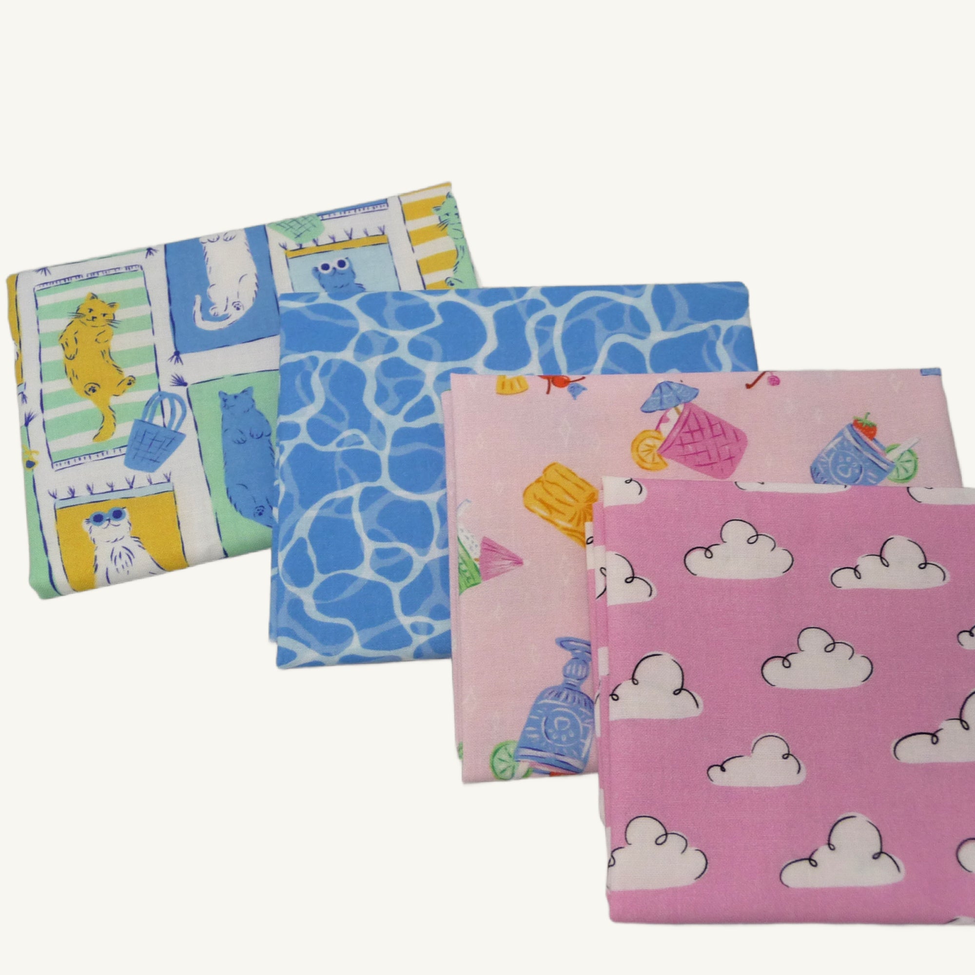 Poolside Purrfection 7-Piece Fat Quarter Bundle - Cloud 9 Fabrics
