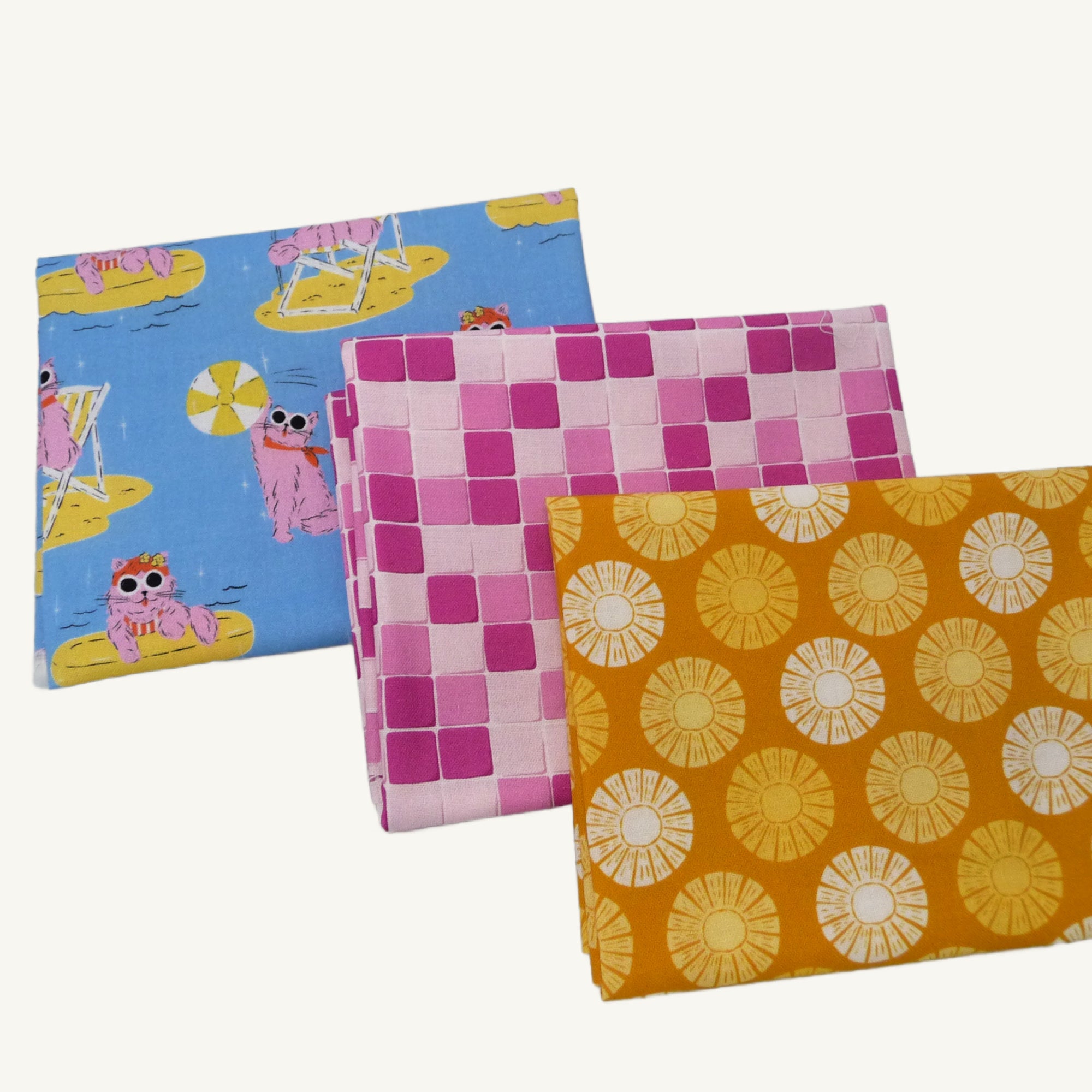 Poolside Purrfection 7-Piece Fat Quarter Bundle - Cloud 9 Fabrics