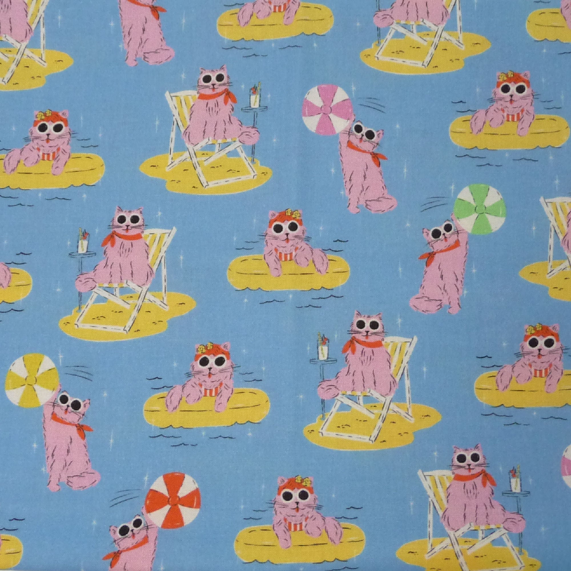 Poolside Purrfection 7-Piece Fat Quarter Bundle - Cloud 9 Fabrics